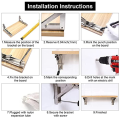 Folding Shelf Bracket Stainless Steel Collapsible Shelf Brackets Wall Mounted Folding Table Hinge for Kitchen Bedroom Work Bench.