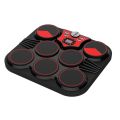 Tabletop Electronic Drum USB/Battery Powered 7 Pads Portable Drum Set - black. 