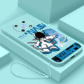 HUAWEI Nova 8i 7i 7 SE 3i 3e 4e 4 Huawei Nova Y90 Y70 Y71 Y61 Y70 Plus Smile Astronaut Square Phone Case Liquid Silicon Soft Casing nasa Cover. 