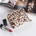 2023 New Fashion Women Wallet Small Cute Short Pu Leather Girl Wallets Zipper Purses Leopard Animal Print Card Holder Zip Around.