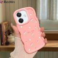 Jizetin for OPPO A3 Pro A3 A3X 4G 5G Back Cover Small Pink Flower Macaron Bright Color Wavy Shape Soft Mobile Phone Cases. 
