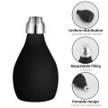 Powder Spray Bottle, Refillable Silicone Powder Dispenser Empty Powder Container for Baer, Durable Black Powder Sprayer for Loose Powder, Bath Powder. 