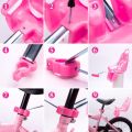 Universal Doll Bike Seat with Stickers DIY Decal Girls Kids Bike Accessories,Pink. 