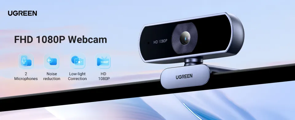 UGREEN USB Webcam 1080P HD Mini Webcam Web Camera Dual Microphones