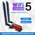 1PC For Bluetooth4.0 WiFi Adapter 1200Mbps Wireless WiFi Card PCIE Adapter TX-1200 Dual Band 2.4Ghz/5Ghz Tetuo.