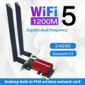 1PC For Bluetooth4.0 WiFi Adapter 1200Mbps Wireless WiFi Card PCIE Adapter TX-1200 Dual Band 2.4Ghz/5Ghz Tetuo. 