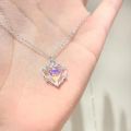 Opal Stone Heart Shaped Pendant Necklace Simple Moonstone Love Necklaces for Women Girls Fashion Light Luxury Pendant Necklace Party Wedding Jewelry Gift Qoddess.