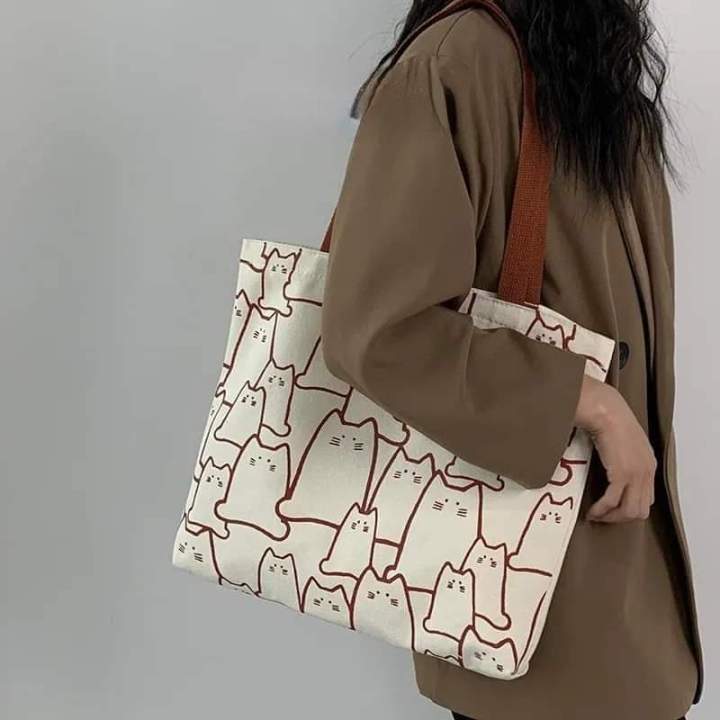 Trendy%20Top%20Handle%20Cute%20Panda%20Design%20Off%20White%20Color%20With%20Mini%20Pouch%20%20Tote%20Canvas%20Bag%20Shopping%20Bag%20/%20College%20/%20University%20Bag,%20Tote%20Bag,%20Canvas%20Bag%20with%20Zipper%20%202%20in1%20Combo%20-%20Image%203