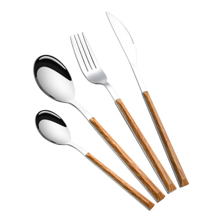 Stainless%20Steel%20Tableware%20Wooden%20Handle%20Dinnerware%20Fork%20Spoon%20Teaspoon%20Cutlery%20Tools%20-%20Image%205
