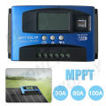 MPPT Solar Charge Controller 100A 60A 30A , 12V/ 24V Solar Panel Intelligent Regulator with Adjustable LCD Display Dual USB Port Timer Setting Auto Parameter. 