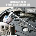 Durable 11Pc Female E Torx Star Socket Set Rail E4 - E20 External Star Torque Socket Set.