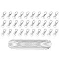 60 Pieces Key Ring Clip Hooks Twist Locks Lanyard Snap Hooks with Split Key Rings (Silver).