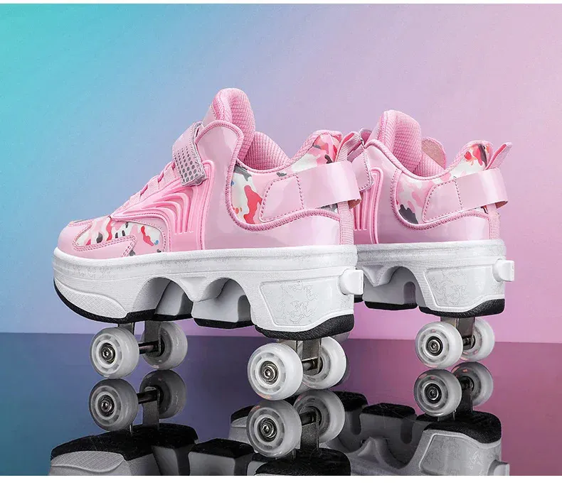 NEW children's sports roller skates deformation shoes four
