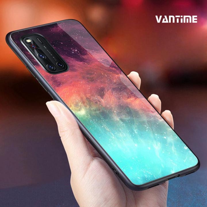Vantime for Vivo V19 Case Starry Sky Phone Back Hard Glass Cover