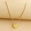 Pendant Necklace A-Z Initial Letter Heart Shape Jewelry Simple Bright Luster Necklace for Birthday. 