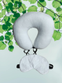 Premium Neck Pillow For Travel - 12 X14 With Eye Mask. 