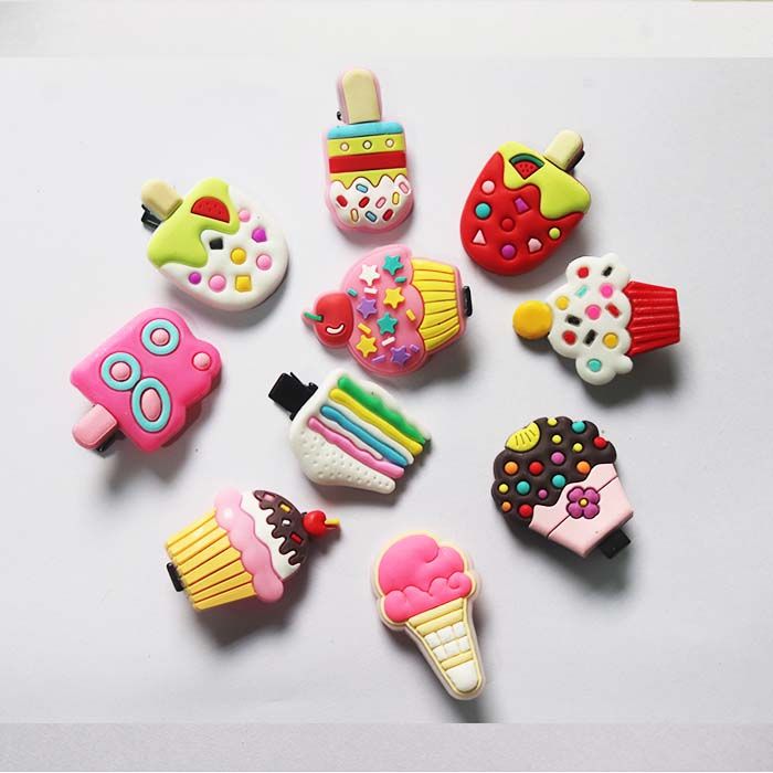 Ice Cream Clip Set for girls pack of 10 pcs for Kids Hair Clip