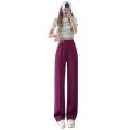 S-XXL Leisure Women Elastic Waist Pants Female Trousers Chic High Street Straight Wide Leg Long Suit Pants 2023 Spring Summer. 