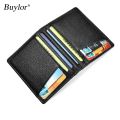 Buylor Men's Wallet Soft Super Slim Wallet Genuine Leather Mini Credit Card Holders Wallet Thin Card Purse Small Bags for Women.