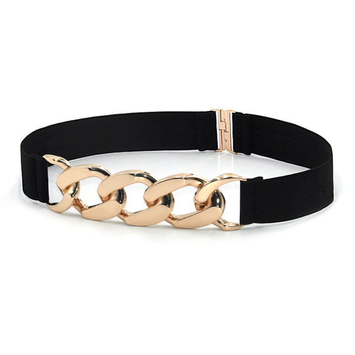 Gold Chain Belt Elastic Silver Metal Waist Belts For Women Stretch
