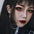 【Exclusive】 Gothic Nose Chain Lip Ring with Long Chain Earrings.