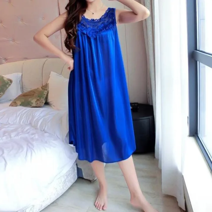 Female%20Nightgown%20Eye-catching%20y%20Women%20Faux%20Silk%20Sleepwear%20-%20Image%206