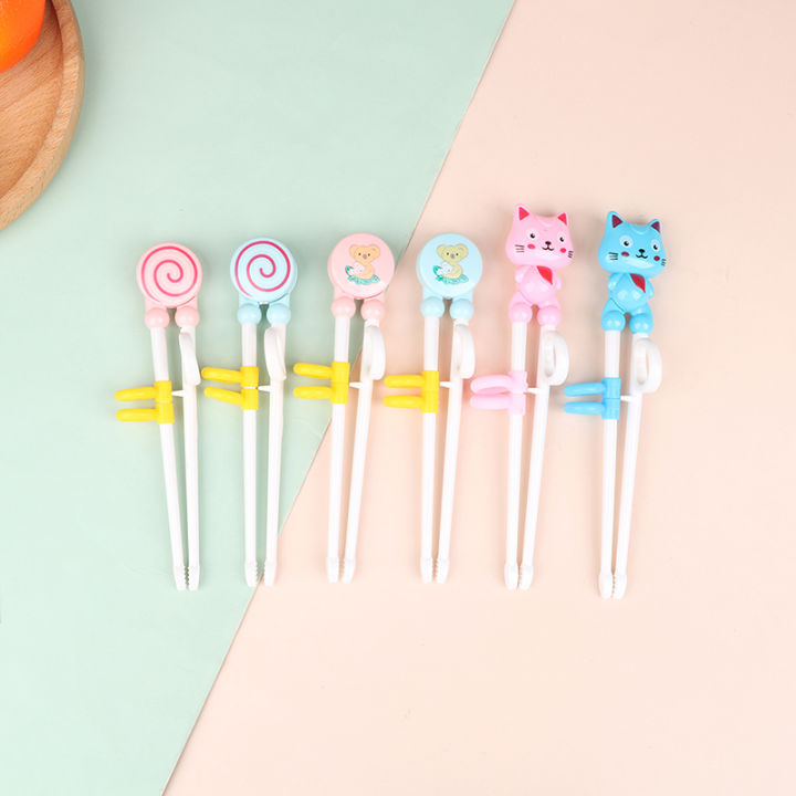 1Pair Chopsticks Plastic For Kids Cartoon Learning Chop Sticks Training Chopstic Podazz