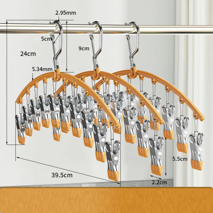 Windproof%20hangers%20Sturdy%20PVC%20waterproof%20Space-saving%20hamgers%2010%20clips%20Stainless%20steel%20hangers%20for%20clothes%20for%20Home%20organization%20-%20Image%202
