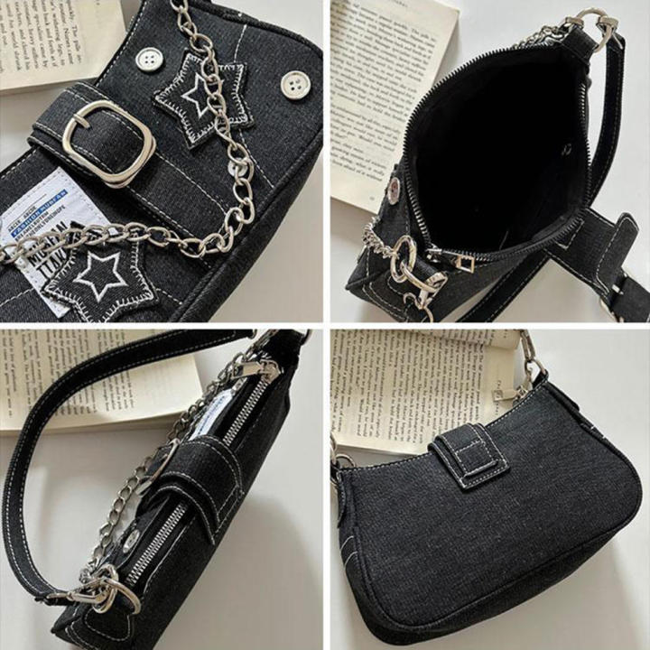 Fashion%20Y2K%20Women's%20Handbags%20Lightweight%20Cool%20Y2K%20Fashion%20Cowboy%20Underarm%20Bag%20Stars%20Pattern%20Tote%20for%20Streetwear%20Daily%20Use%20Teen%20Fashion%20Gift%20-%20Image%208