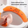 Universal Toilet Seat Cover Soft Cartoon WC Paste Toilet Sticky Hygienic Seat Pad Adhesive Washable Bathroom Warmer Seat Lid Cover Pad Cushion. 