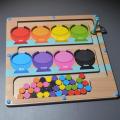 Hand eye coordination exercise toys color recognition teaching aids classification to improve children's concentration magnetic maze ball meter.