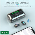【Ready Stock+FREE Shipping+COD】 OPPO F9 5C Wireless Bluetooth Headphones Tws Waterproof Earbuds Earphones Digital Display Heaset Large Capacity Charging Case. 