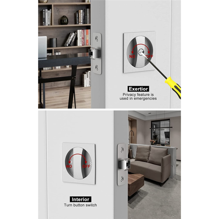 Bed/Bath%20Pocket%20Door%20Lock%20Silver%20Door%20Lock%20Metal%20Door%20Lock%20Satin%20Nickel%20Contemporary%20Privacy%20Square%20Pocket%20Door%20Hardware,%20Sliding%20Pocket%20Door%20Latch%20-%20Image%205
