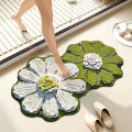 Daisy diatom mud bath absorbent floor mat home door mat bathroom door anti-slip quick-dry foot mat drain mat. 