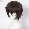 High Quality Dazai Osamu Cosplay Wig Anime Bungo Stray Dogs Cosplay Short Brown Heat Resistant Synthetic Hair Wigs + Wig Cap. 