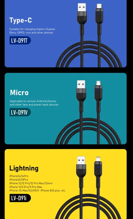 LVEIO%20LV-D91%20Type%20C%20Cable;%20LV-D91%20Micro%20%20Cable;LV-D91%20Lightning%20Cable%20-%20Image%208
