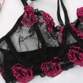 2 Pcs/Set Rose Comfortable Lace Underwear & Panty Set. 