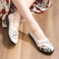 Leather Soft Bottom Mom Shoes Sandals Comfortable Soft Bottom Middle-Aged and Elderly Women's Shoes Closed Toe Elders Grandma Hole Pumps Summer. 