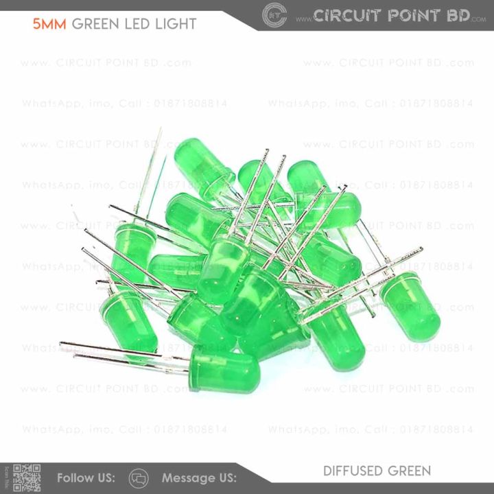 100%20Pcs%20-%20DC%205mm%20Green%20LED%20Light%20Round%20Transparent%20(Bright)%20100%20Pcs%20Pack.%20Indicator%20LED,%20Lighting,%20DIY%20or%20General%20Purpose%20LED.%20-%20Image%202