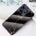 For Realme Note 50 Phone Case Hard Tempered Glass Protector Casing HP for Realme Note 50 Glass Back Phone Cover Tempered Glass Marble Emerald Protect Case Soft Bumper Cover. 