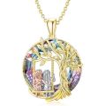 Creative Sister Crystal Necklace Stainless Steel Life Tree Pendant Engagement Necklaces for Women Stainless Steel Jewelry Gift. 