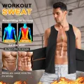 Sauna Waist Trainer Vest for Men Weight Loss Sweat Vest Double Tummy Control Trimmer Belts Neoprene Workout Upper Body Shaper. 
