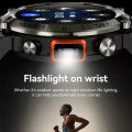 New Outdoor Sport Smart Watch Flashlight 1.45 AMOLED Screen Bluetooth Call For Men Fitness Tracker SmartWatch Android IPhone IOS.