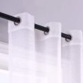 【Fashion】210cm Sheer White Grommet Set of 2 Panels Window Sheer Semi Drapes Polyester Look Voile for Bed. 