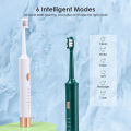 HEGRUS Electric Toothbrushes Ultrasonic Electric Toothbrush IPX7 Waterproof Toothbrush USB Rechargeable Toothbrush Long-lasting Endurance Electric Toothbrush Tartar Remover Portable Personal Dental Care with 5 Replacement Brush Heads.