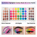 65 Colors Eye Shadow Plate Shimmer Matte Sequin Eyeshadow Colorful Stage Ball Dedicated Neon Eyeshadow Palette Makeup Beauty. 