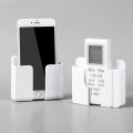 Wall Mounted Organizer Storage Box Remote Control Mounted Mobile Phone Plug Wall Holder Charging Multifunction Holder Stand.