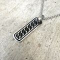 New Men's Bar Necklace Black Pendant with Stainless Steel Box Chain Elegant Simple  Chain for Men. 