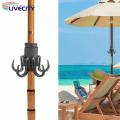 Umbrella Towel Hook Beach Umbrella Hanging Hook with 6 Hooks Perfect for Towels Sunglasses Hats More Great for Camping Sunshade Use Strong Load Bearing Capacity Anti-slip Design Convenient for Outdoor. 