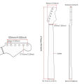 22 Fret Canadian Maple Matte Electric Guitar Neck Compatible For ST Rosewood Wood Tube Left / Right Hand (with Line). 